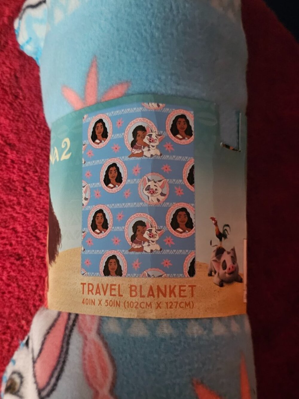 Disney Moana 2 w/ Pua Fleece 40" x 50" Travel Throw Blanket NEW